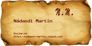 Nádasdi Martin névjegykártya